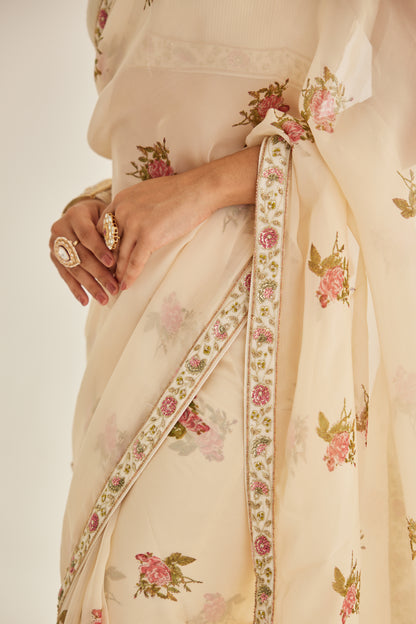 PAPYRUS WHITE SAREE SET