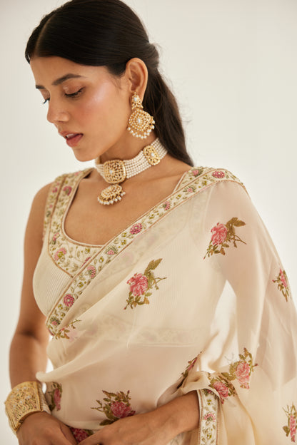 PAPYRUS WHITE SAREE SET