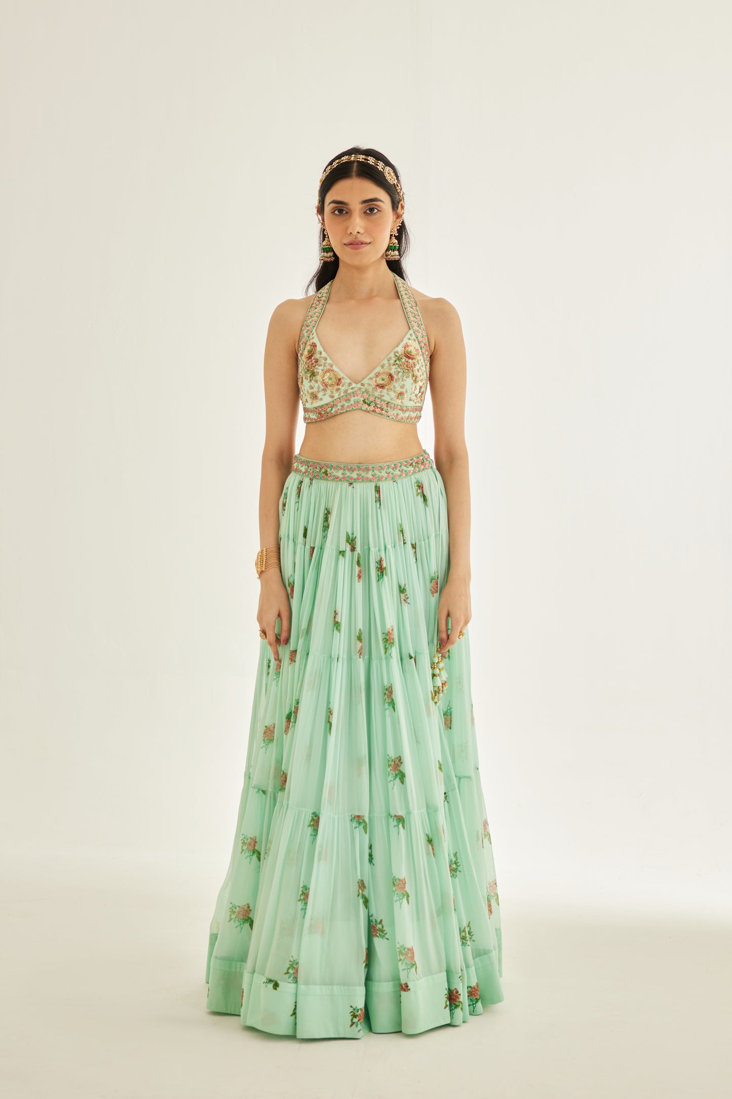 PLUME BLUE LEHENGA SET