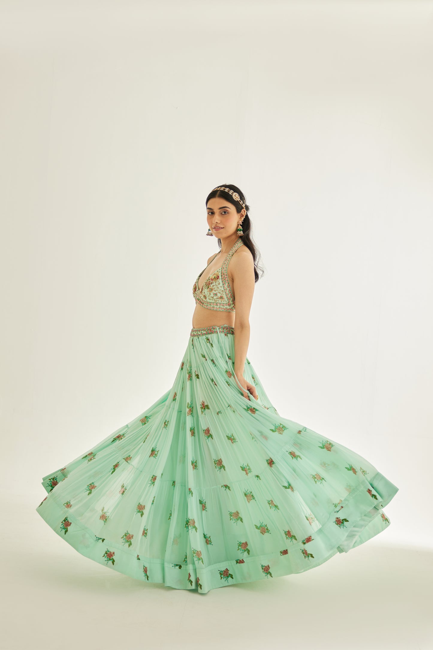 PLUME BLUE LEHENGA SET