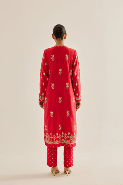 RED KURTA SET