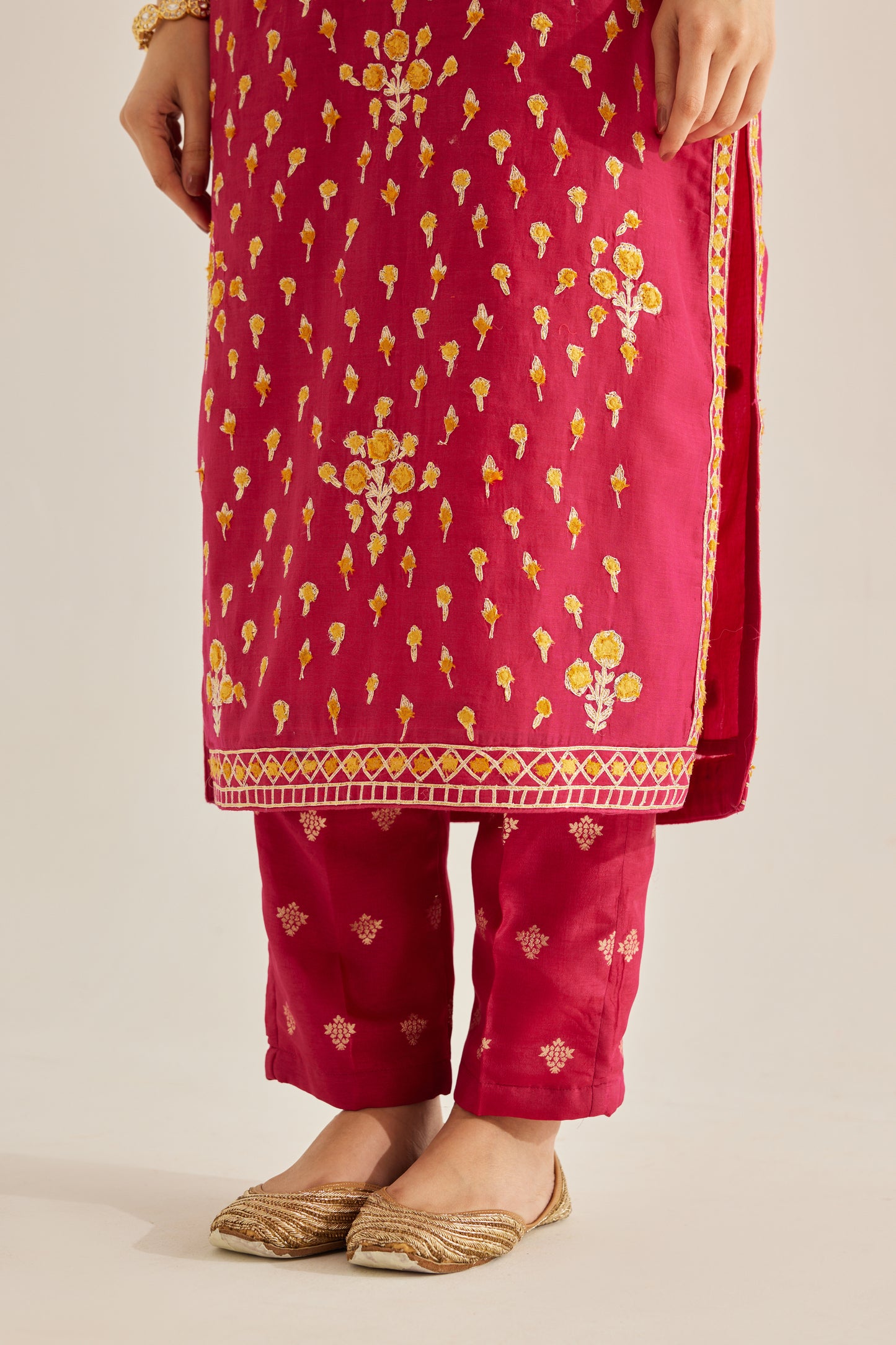 RED PINK KURTA SET