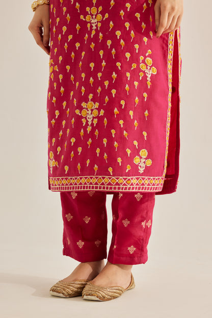 RED PINK KURTA SET