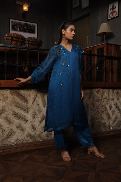 ZIYA 2 - ORGANZA A-LINE KURTA WITH PANT