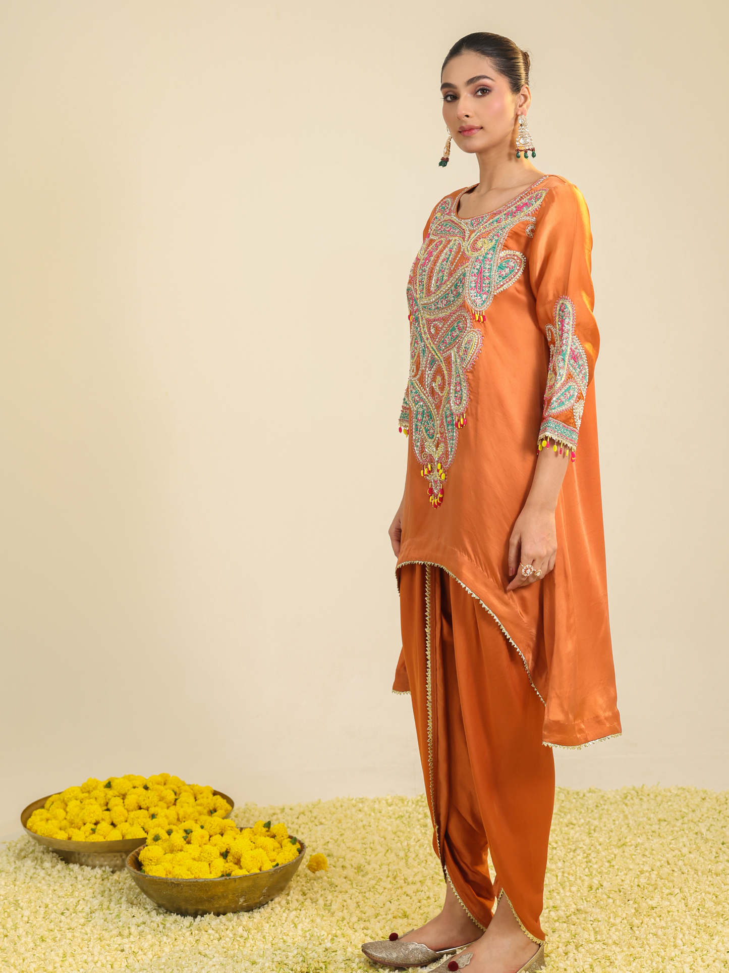 RUST PAISLEY ASAR KURTA SET