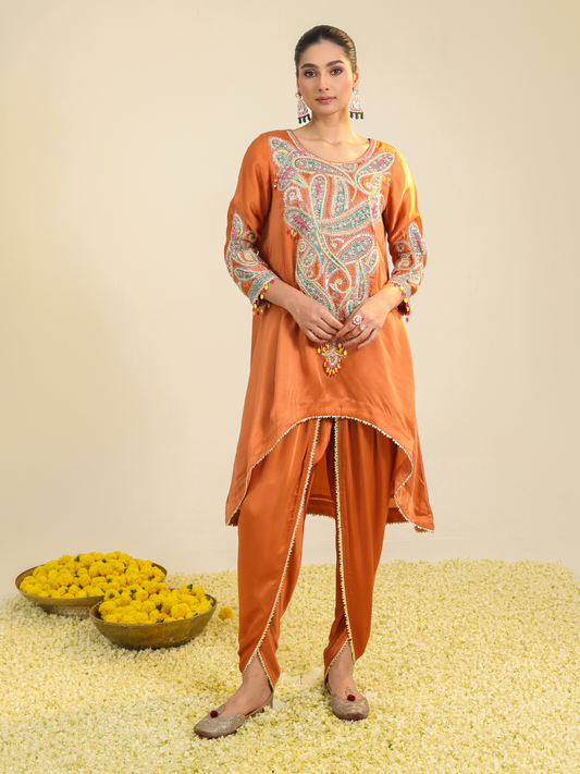 RUST PAISLEY ASAR KURTA SET