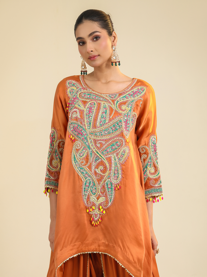 RUST PAISLEY ASAR KURTA SET