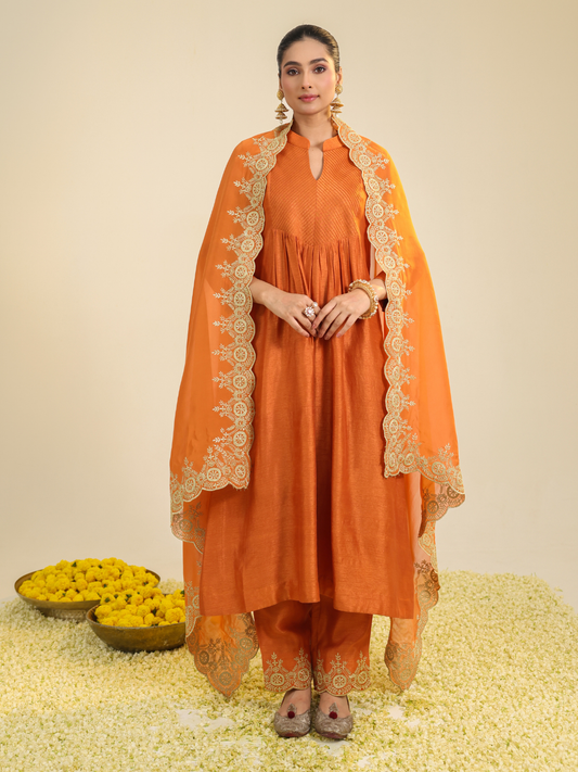 RUST GUMAAN KURTA SET