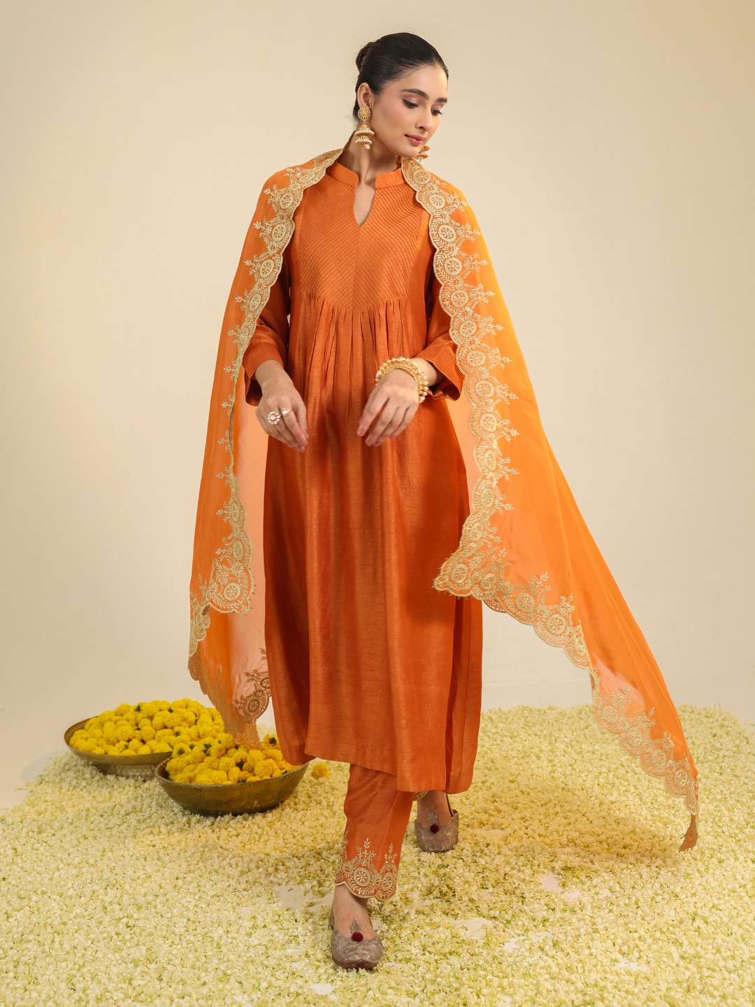 RUST GUMAAN KURTA SET