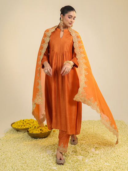 RUST GUMAAN KURTA SET
