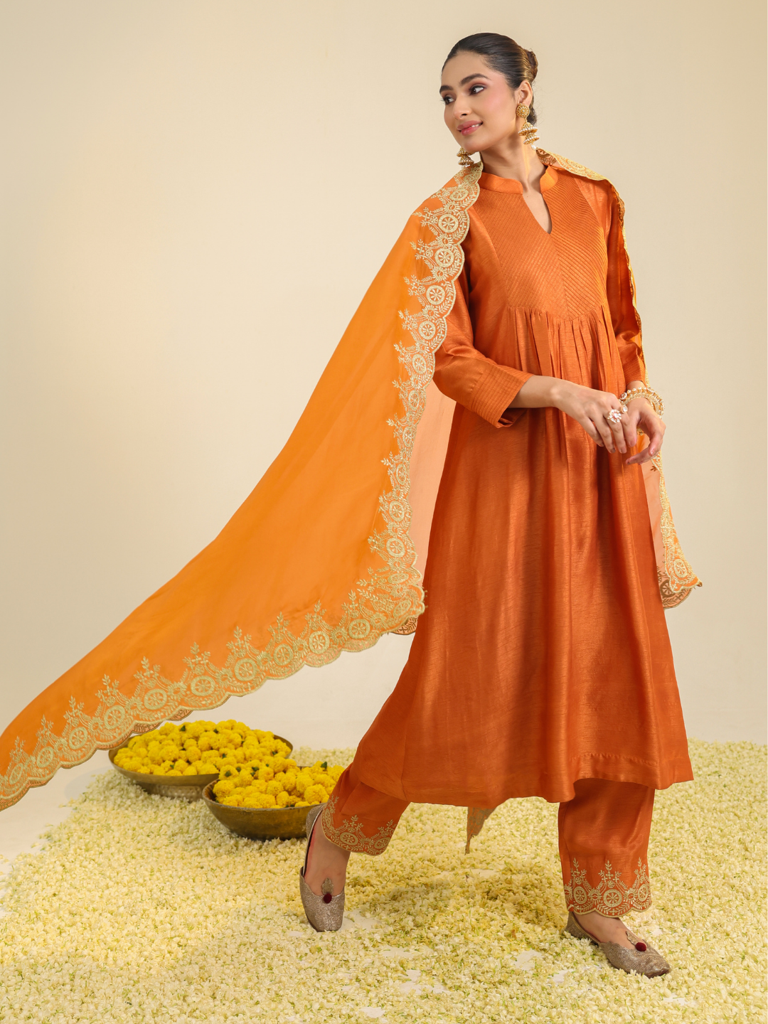 RUST GUMAAN KURTA SET