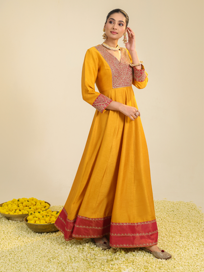 RUST SAMAIRA ANARKALI SET