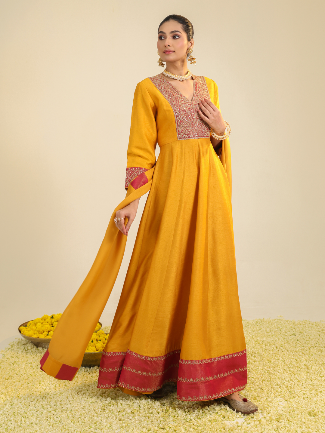 RUST SAMAIRA ANARKALI SET