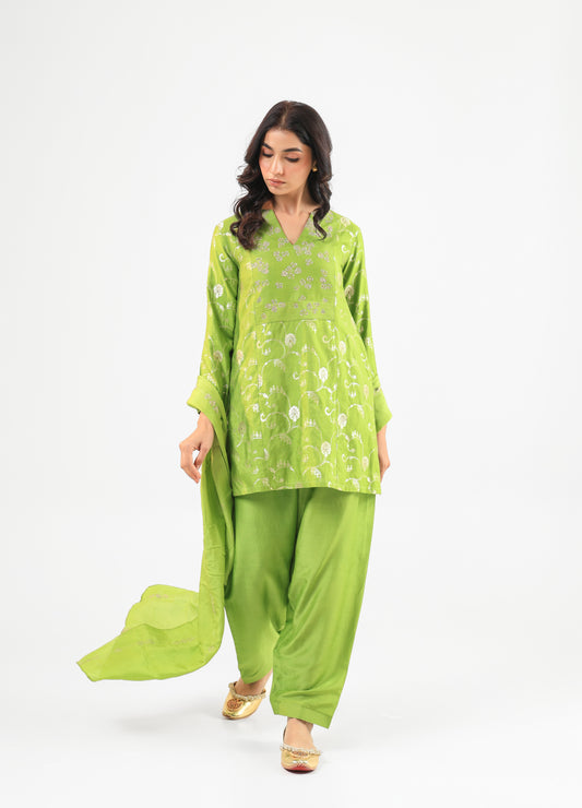 GREEN KURTA SET