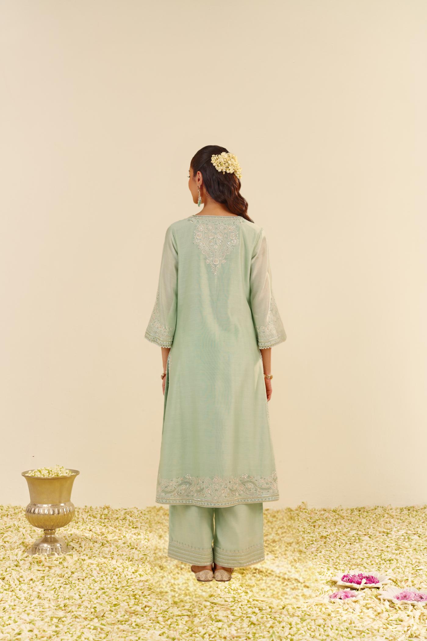 SEREEN - A-LINE KURTA WITH PALAZZO AND DUPATTA