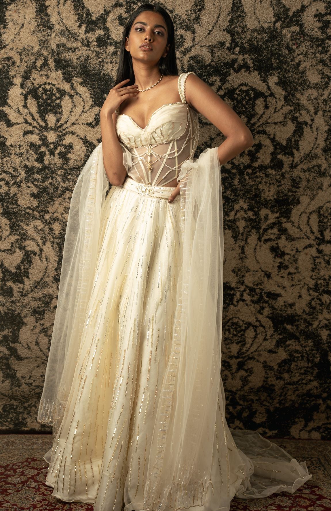 IVORY SKIRT SET