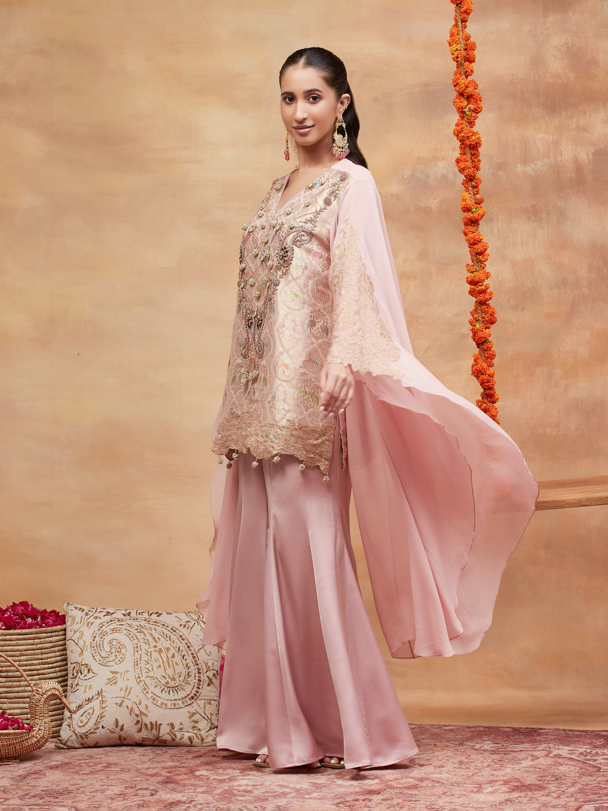 KASHI KAMAL HAND EMBROIDERED BANARASI  SHARARA SET