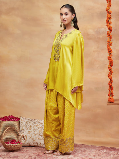 KEDAR PEETAMBAR HAND EMBROIDERED BANARASI FARSHI SET