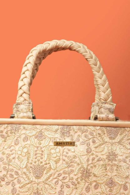 ZEN EMBROIDERED HANDBAG - BEIGE