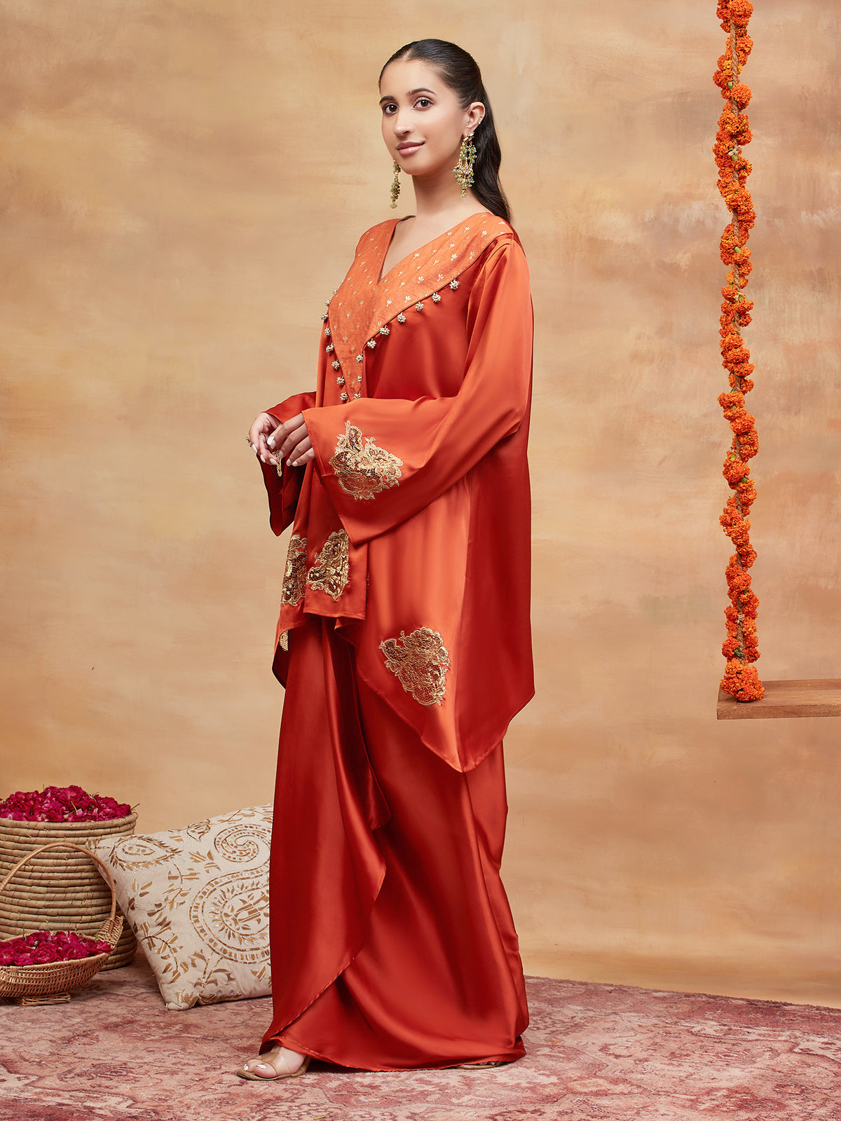 RAJGHAT SINDOOR BANARASI SKIRT SET
