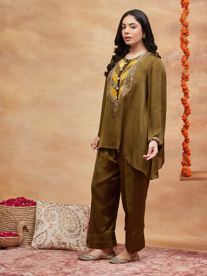 MEER HARIT HAND EMBROIDERED BANARASI FARSHI SET