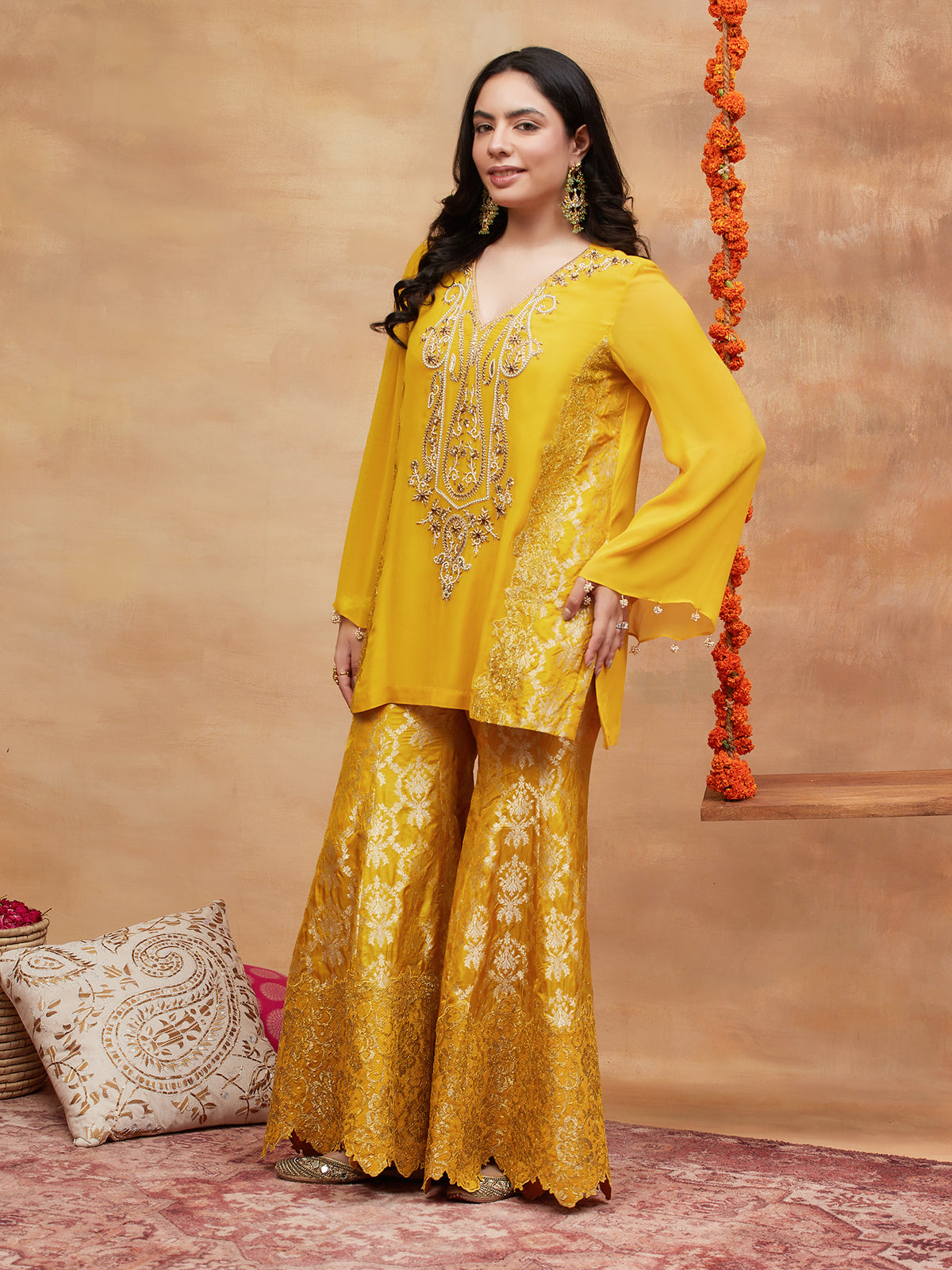 NAMO KANAK HAND EMBROIDERED BANARASI SHARARA SET