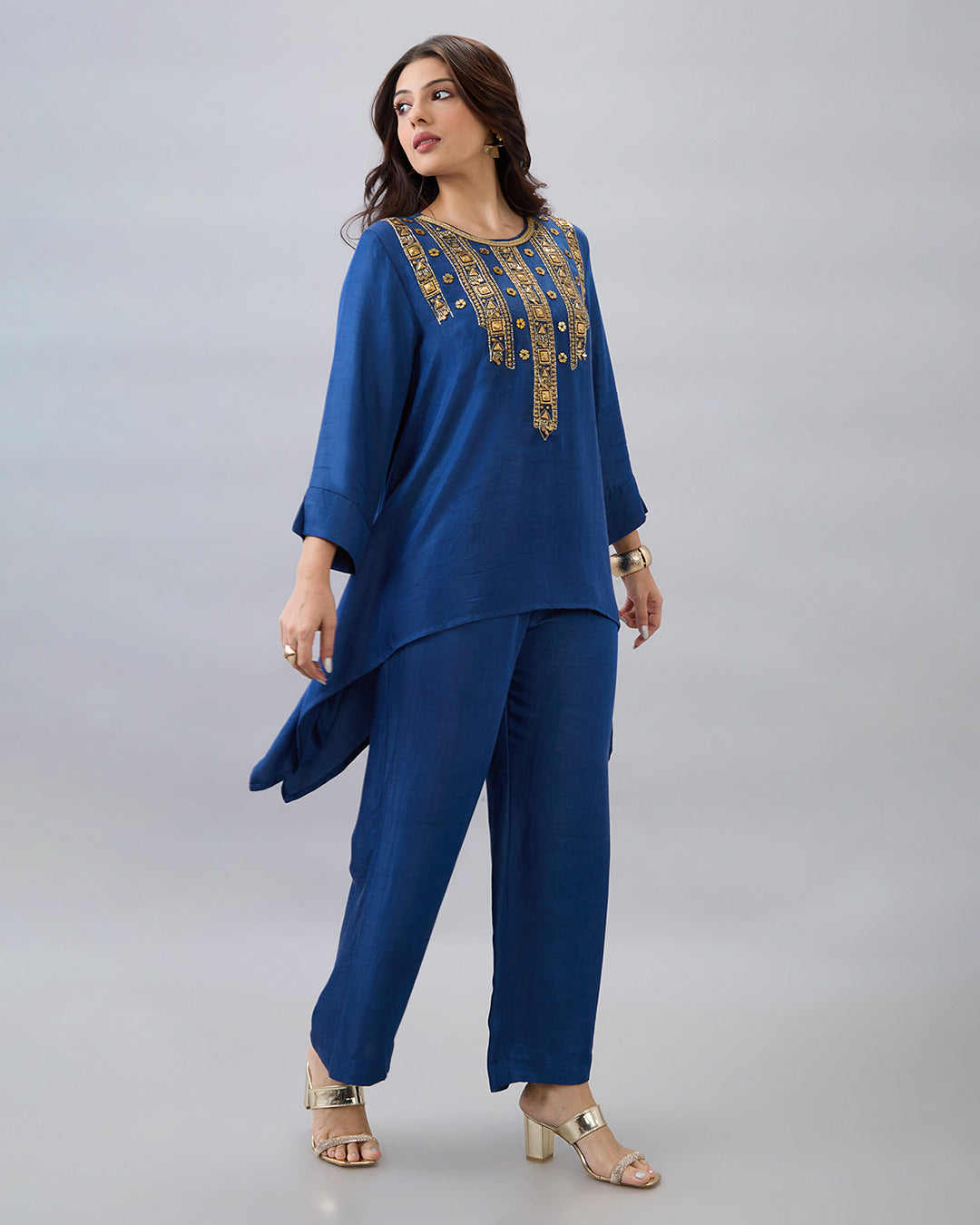 ROYAL BLUE EMBROIDERED CO-ORD SET