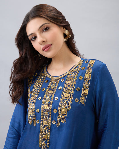 ROYAL BLUE EMBROIDERED CO-ORD SET