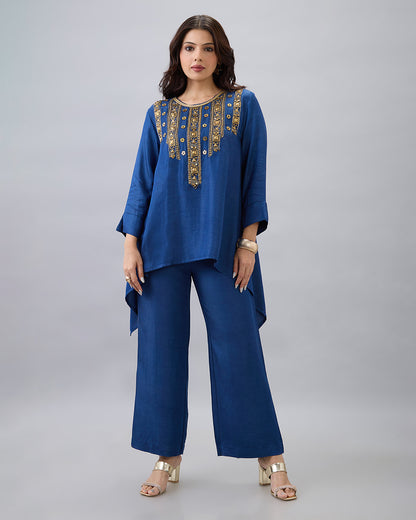 ROYAL BLUE EMBROIDERED CO-ORD SET