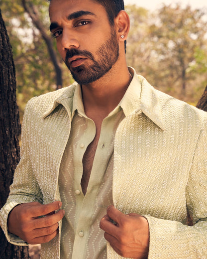 3 ARROW JACKET SET - White Maison de Couture