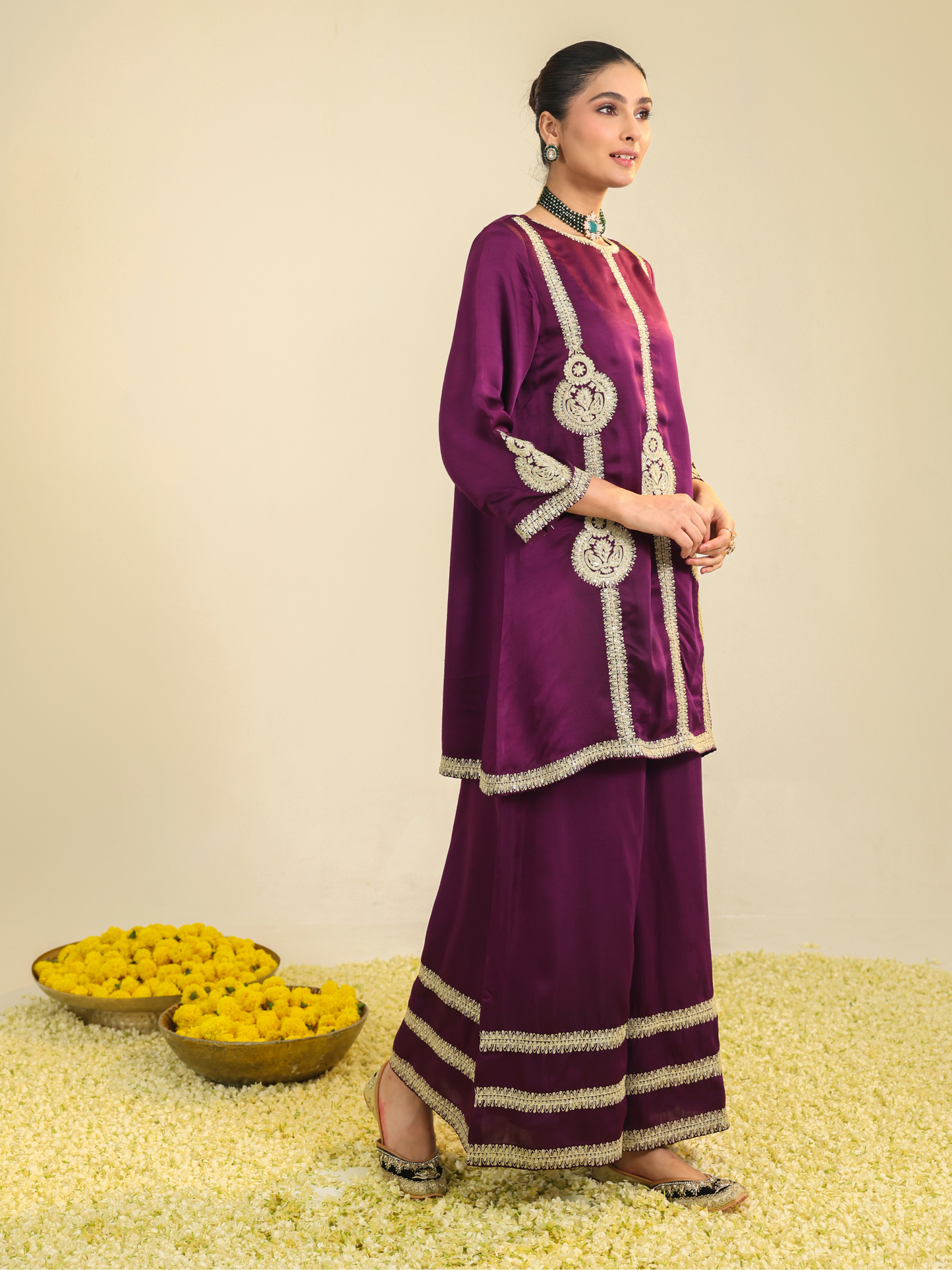 PURPLE ZAINAA KURTA SET