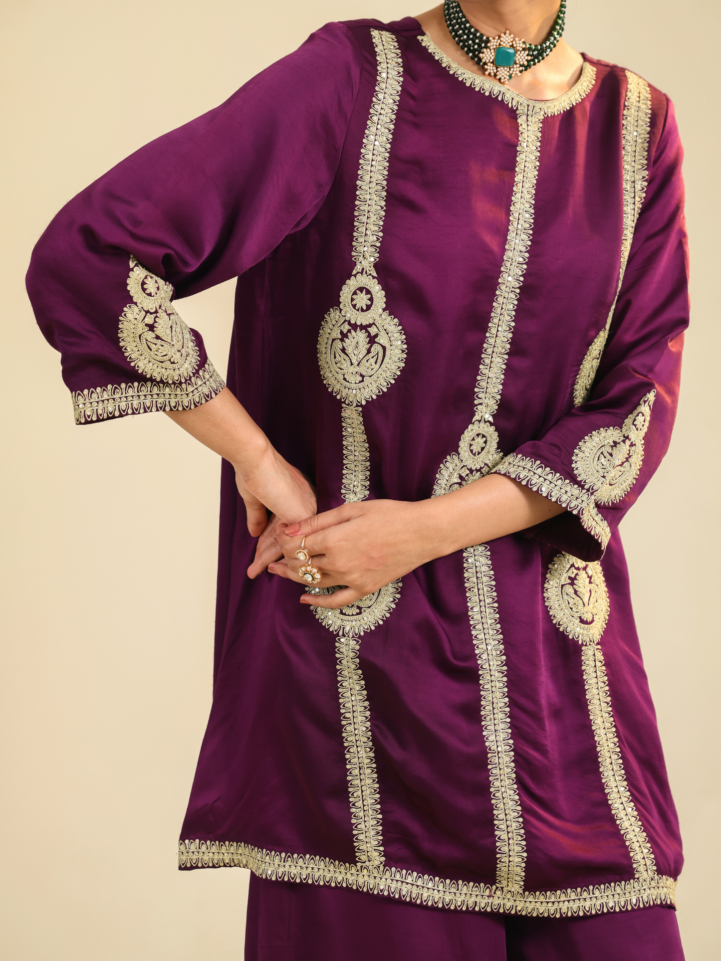 PURPLE ZAINAA KURTA SET