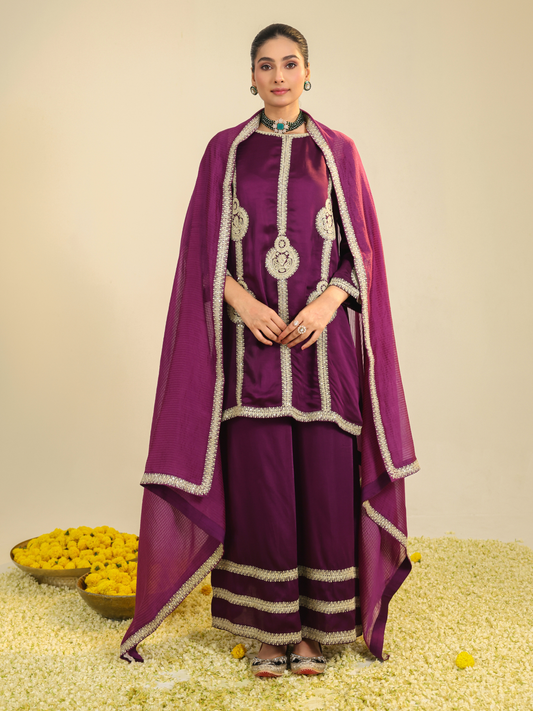 PURPLE ZAINAA KURTA SET