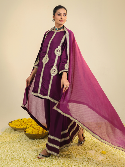 PURPLE ZAINAA KURTA SET