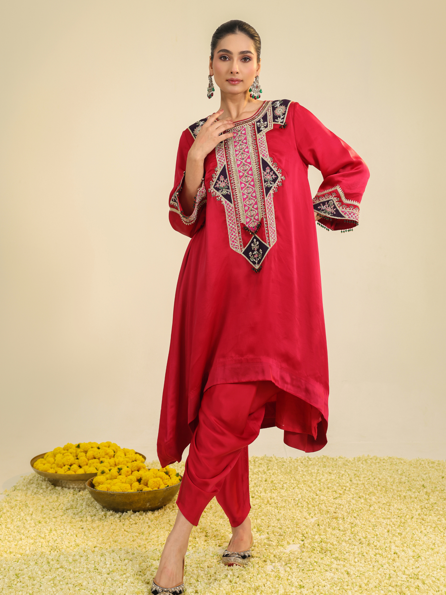 RED AMAYRA KURTA SET