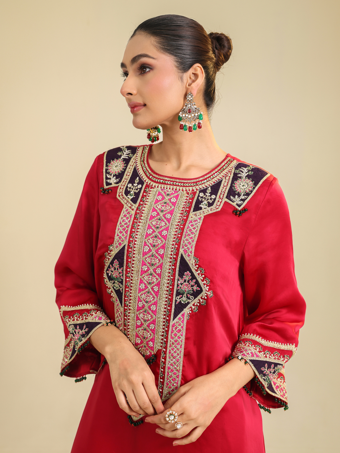 RED AMAYRA KURTA SET