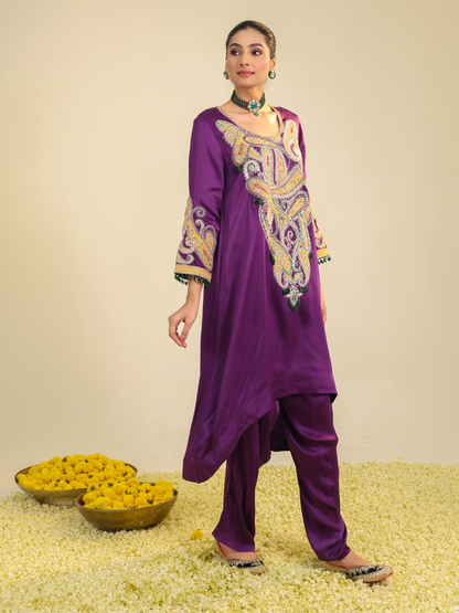 PURPLE PAISLEY ASAR KURTA SET