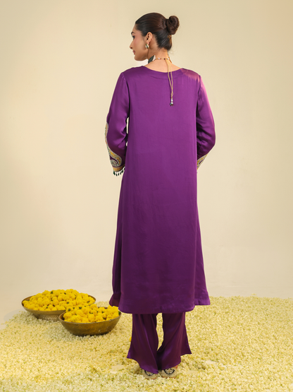 PURPLE PAISLEY ASAR KURTA SET