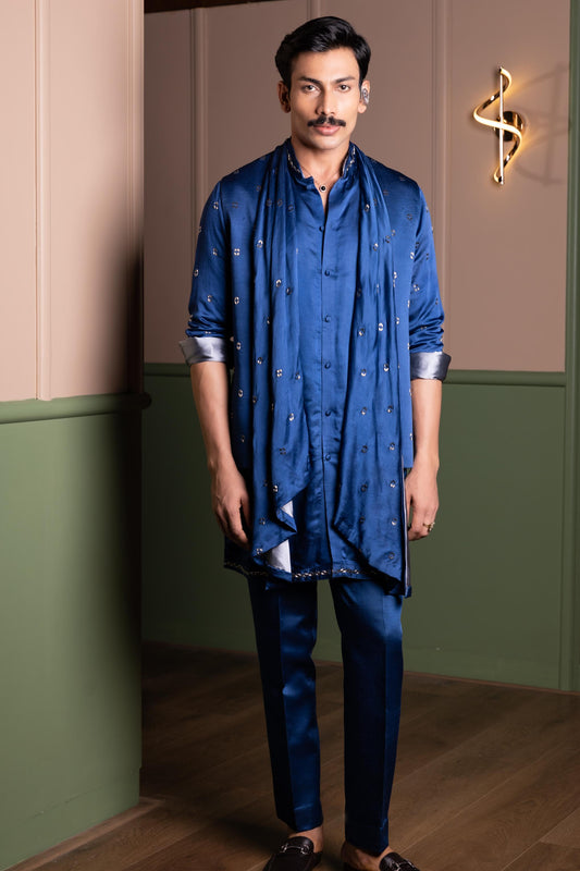 DRAPED BANDI KURTA SET
