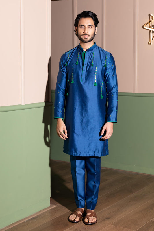 TASSLE DROP KURTA SET
