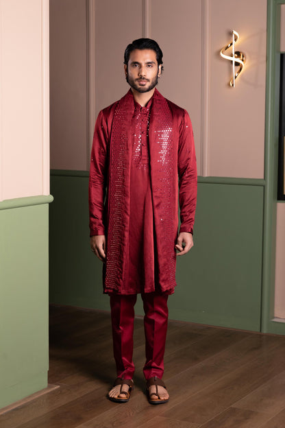 MIRROR FRENZY KURTA STOLE SET