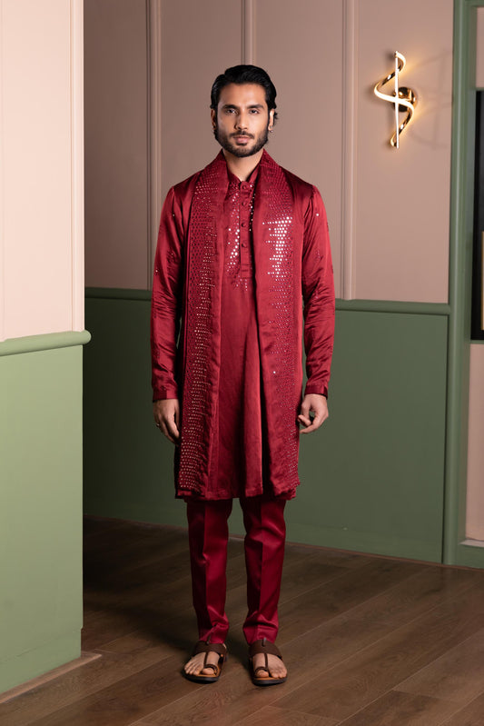 MIRROR FRENZY KURTA STOLE SET