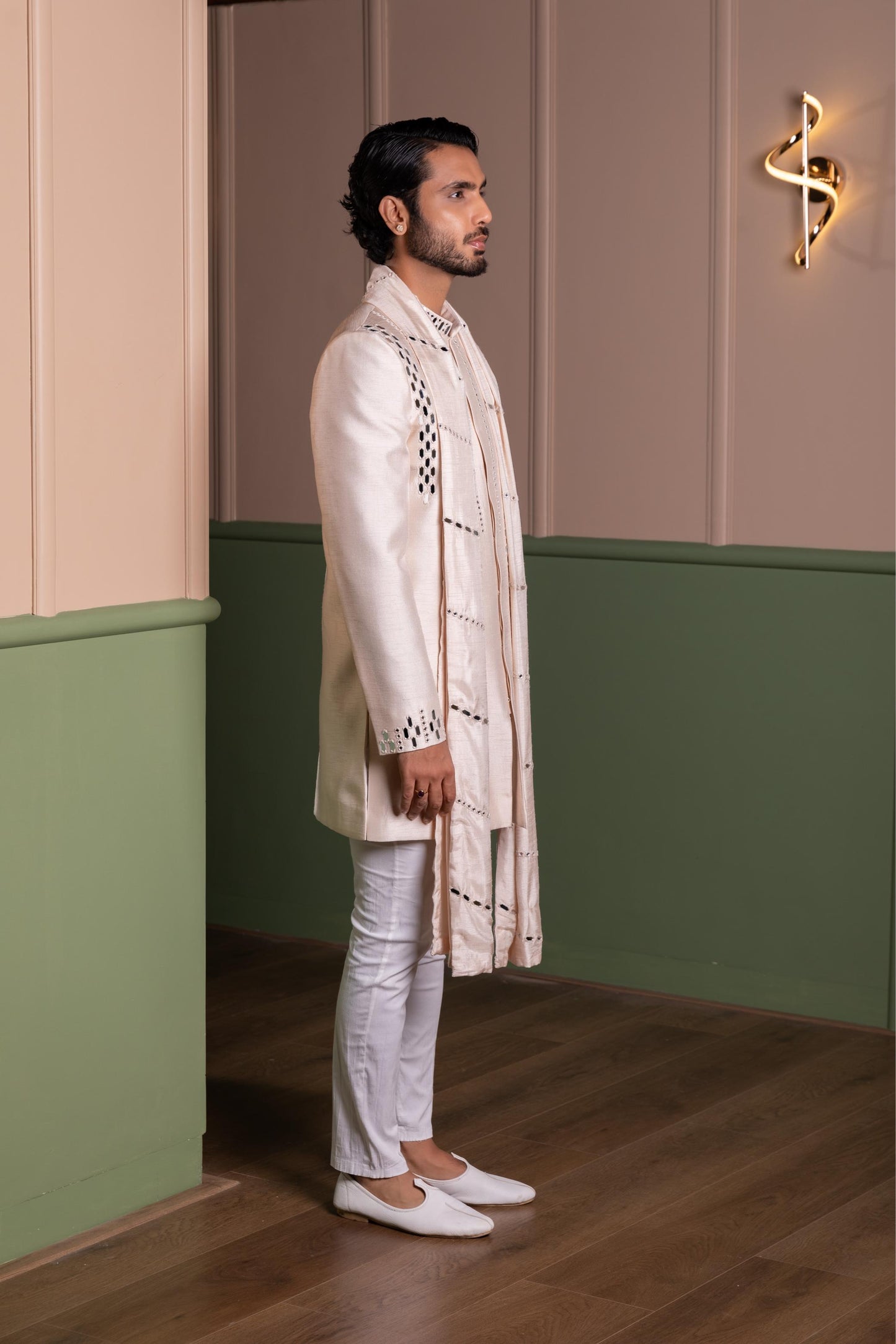 MIRROR WORK SHERWANI SET