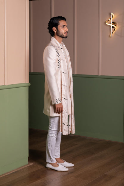 MIRROR WORK SHERWANI SET