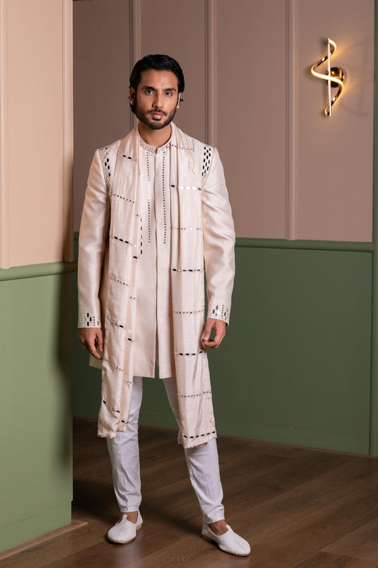 MIRROR WORK SHERWANI SET