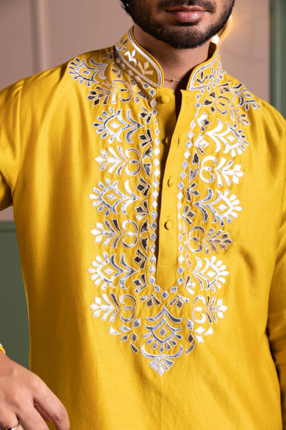 OLD LEATHER KURTA SET
