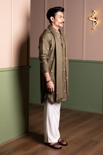 LOTUS KURTA WITH STOLE SET