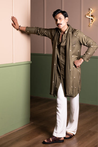 LOTUS KURTA WITH STOLE SET
