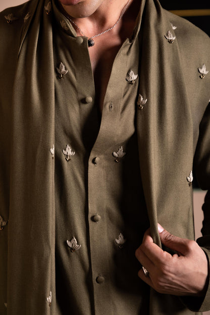 LOTUS KURTA WITH STOLE SET