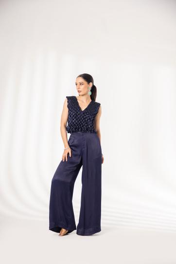 VENUS - V NECK  FULL SMOCK TOP WITH PANT